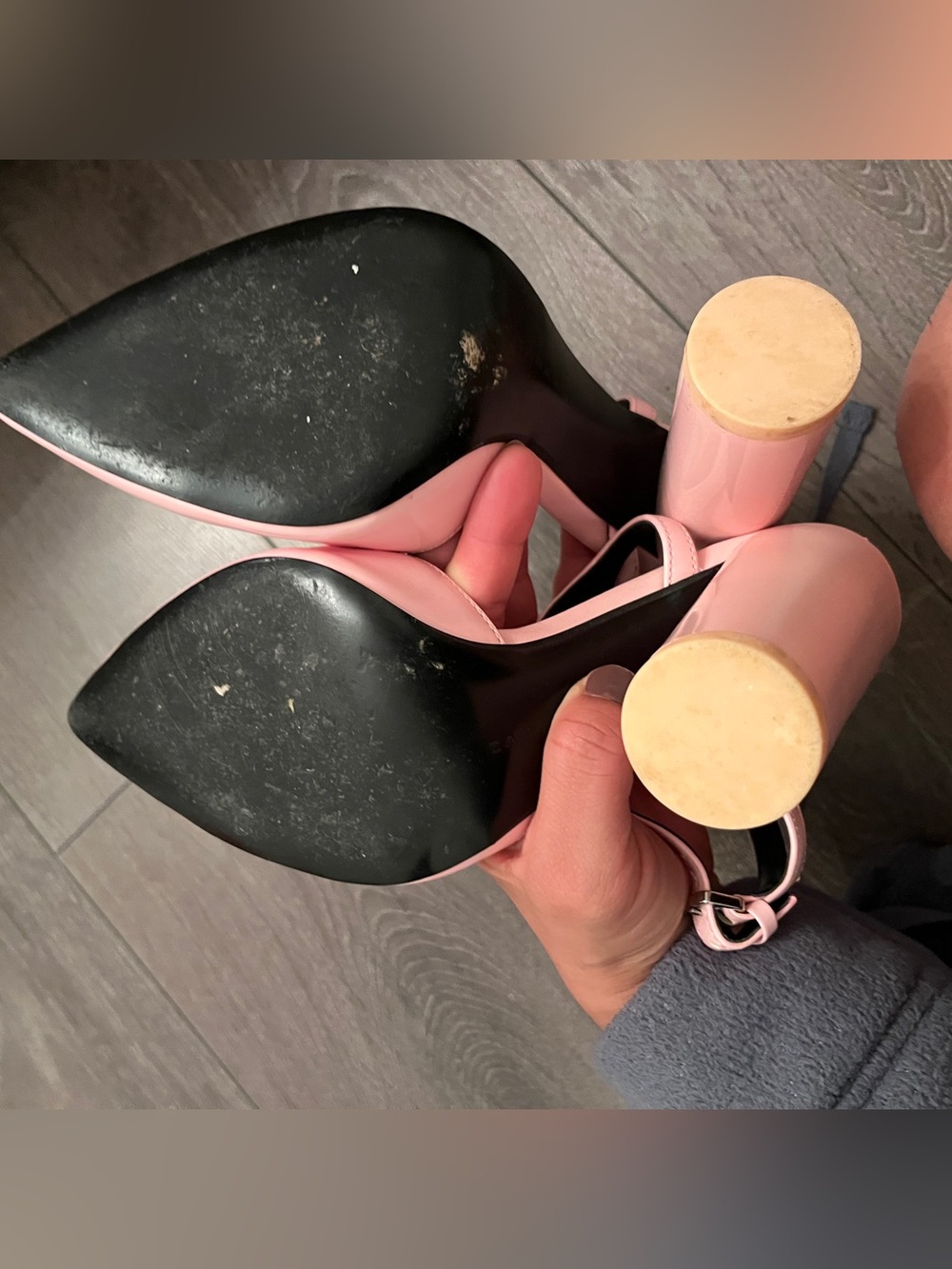 Pink Patent T-Strap Block Heel Pumps - Picture 5 of 5